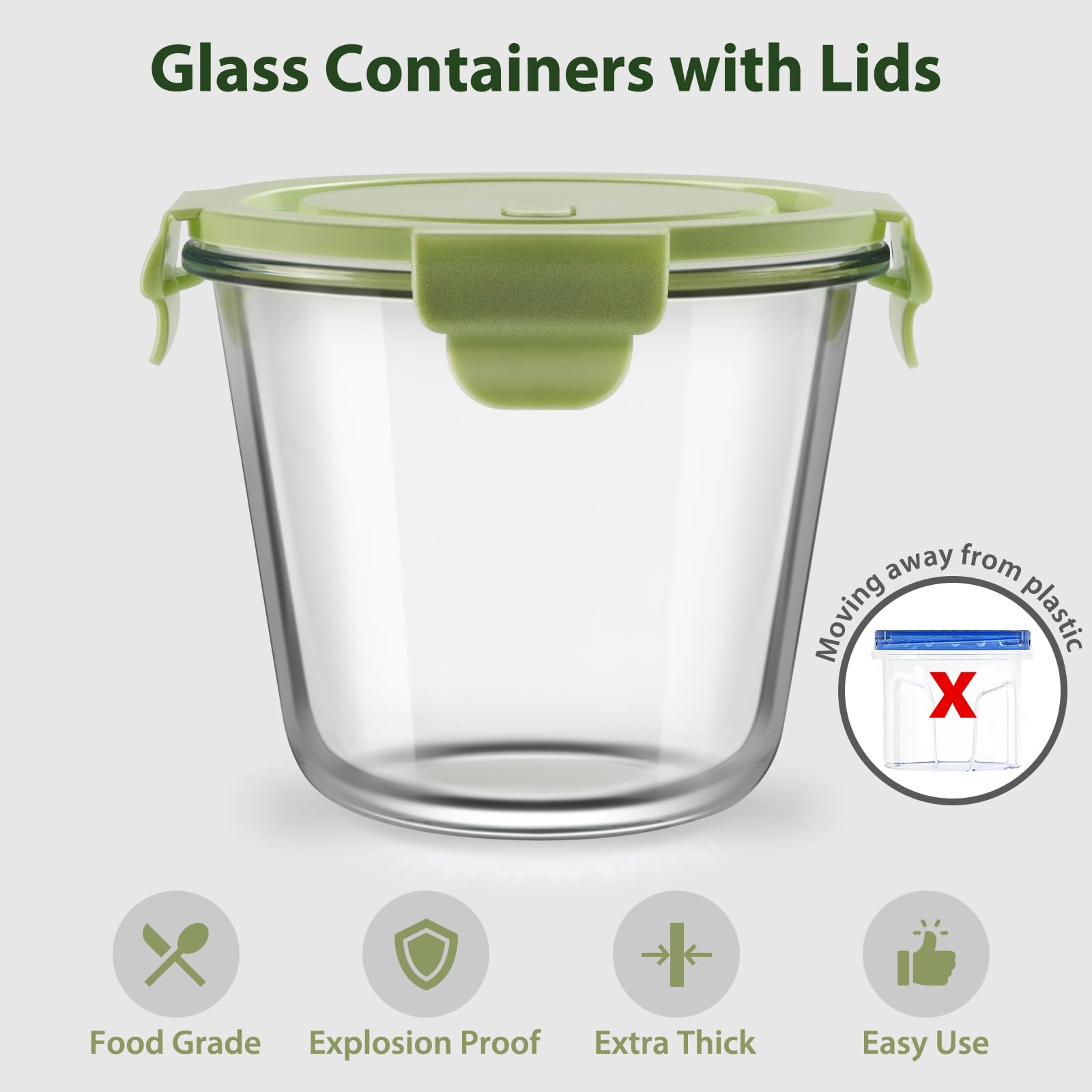 Freshmage stackable glass containers save pantry space and reduce clutter