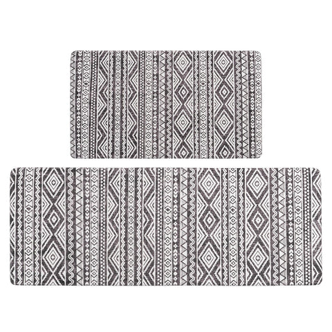 FreshMINT anti-fatigue kitchen mats two-piece set, front view, cushioned comfort for long kitchen tasks.