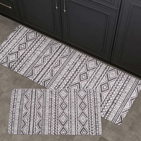 FreshMINT anti-fatigue kitchen mats two-piece set, side view, plush cushioning for standing work.
