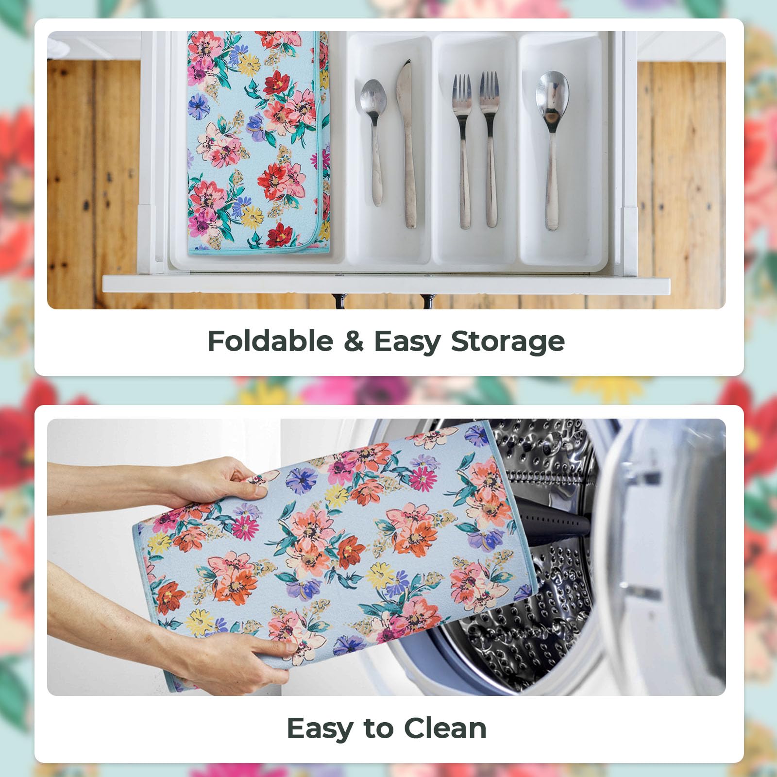 FRESHMINT extra large 18x24 mat provides ample space for drying.