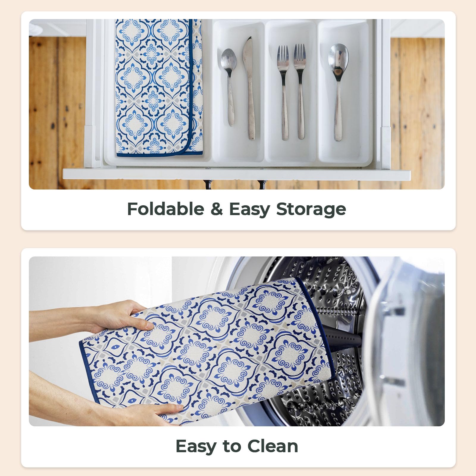 FreshMint two-pack mats are machine washable for easy cleaning