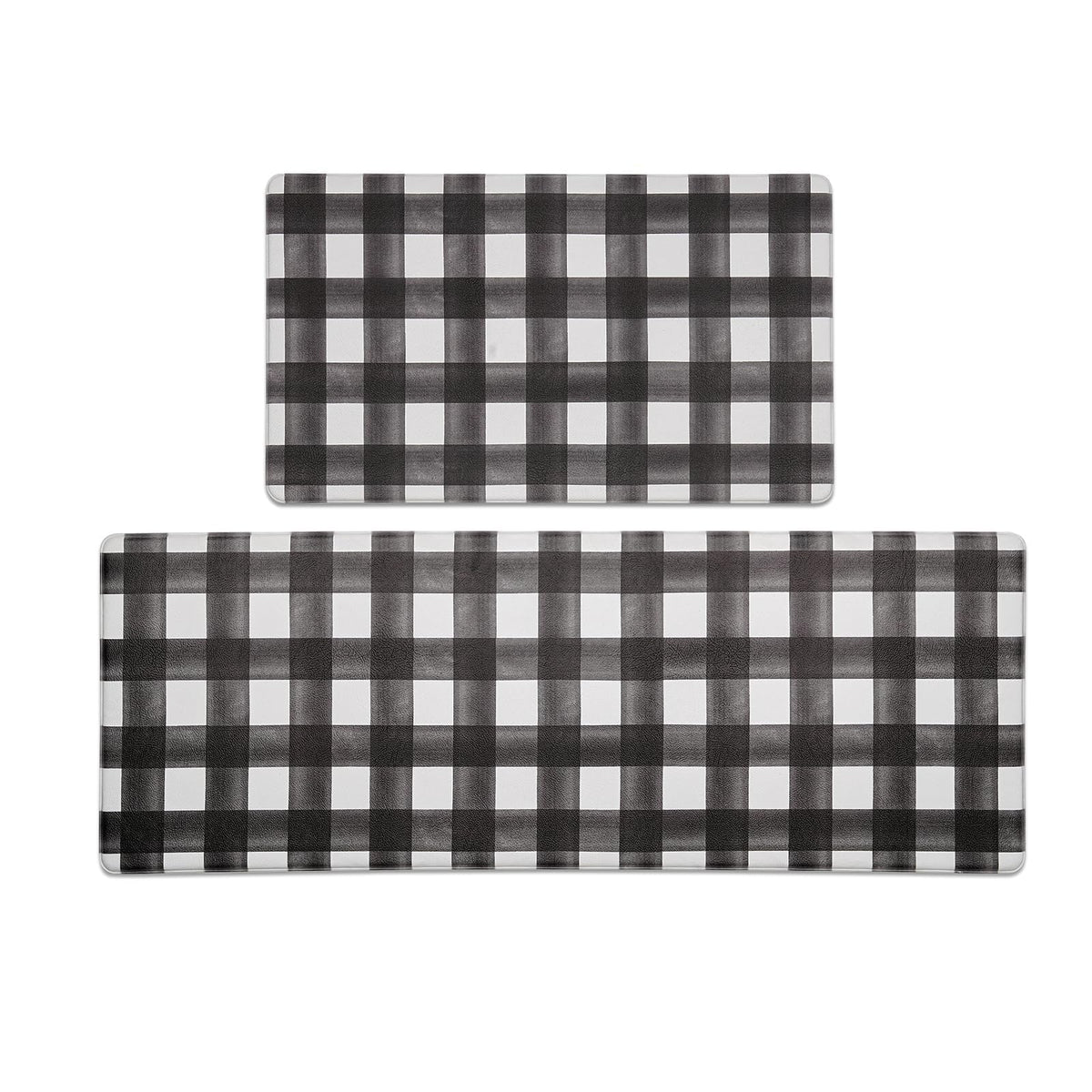 FRESHMINT kitchen mat with buffalo plaid design and anti-fatigue comfort for long cooking