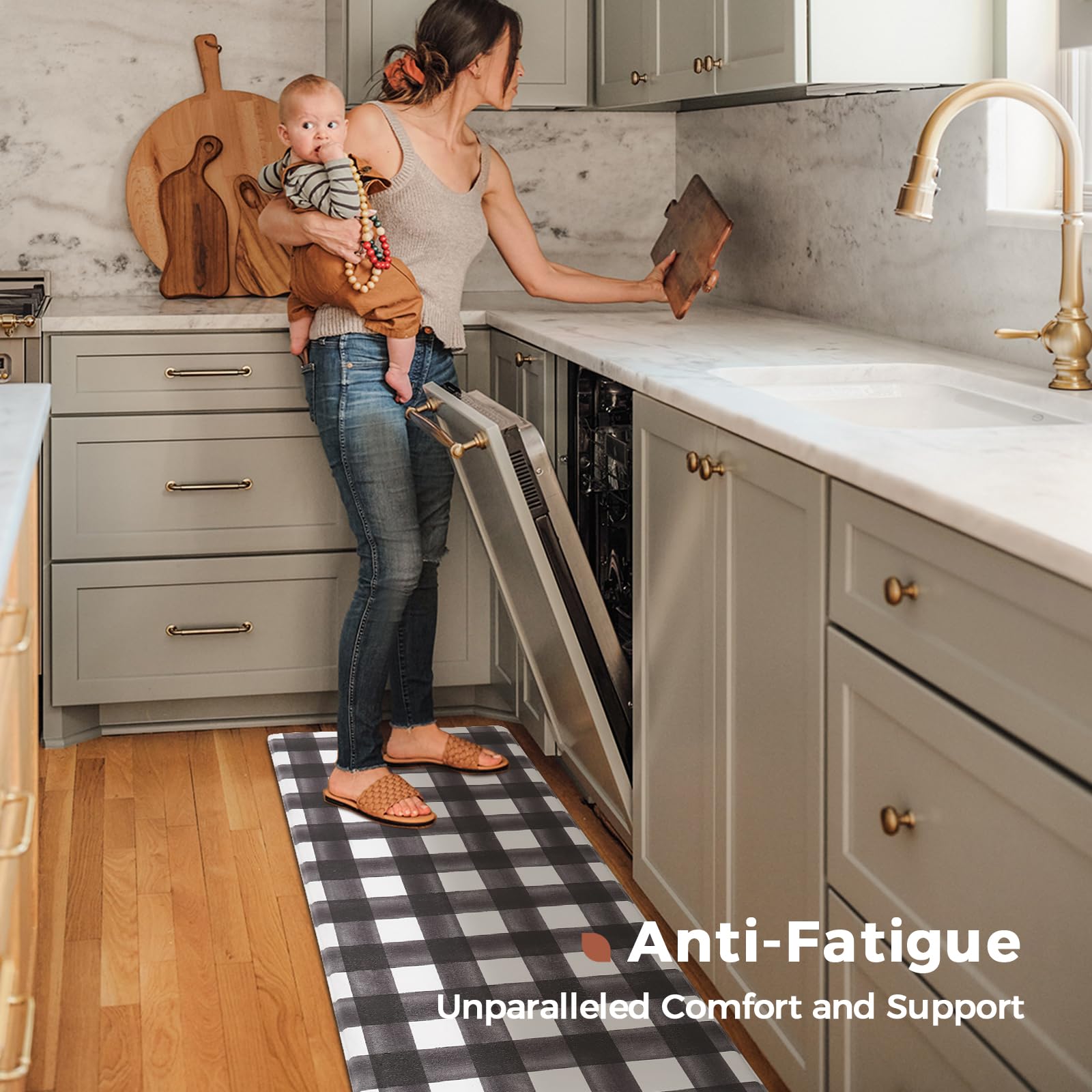 Waterproof and easy to wipe clean surface for messes and spills on the mat