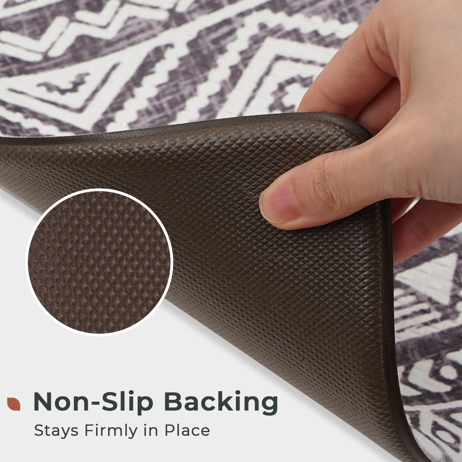 FreshMINT washable kitchen mat, easy-clean surface for daily use.