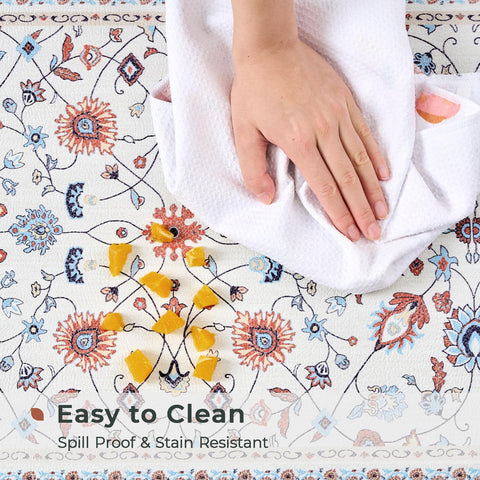 Freshmint waterproof mat cleans easily with a damp cloth.