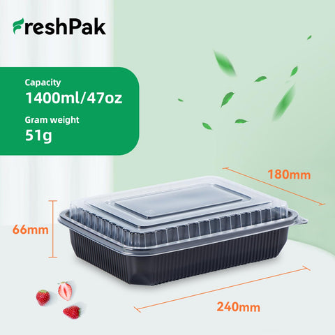 FreshPak BPA-free PP material keeps meals safe from freezer to microwave.