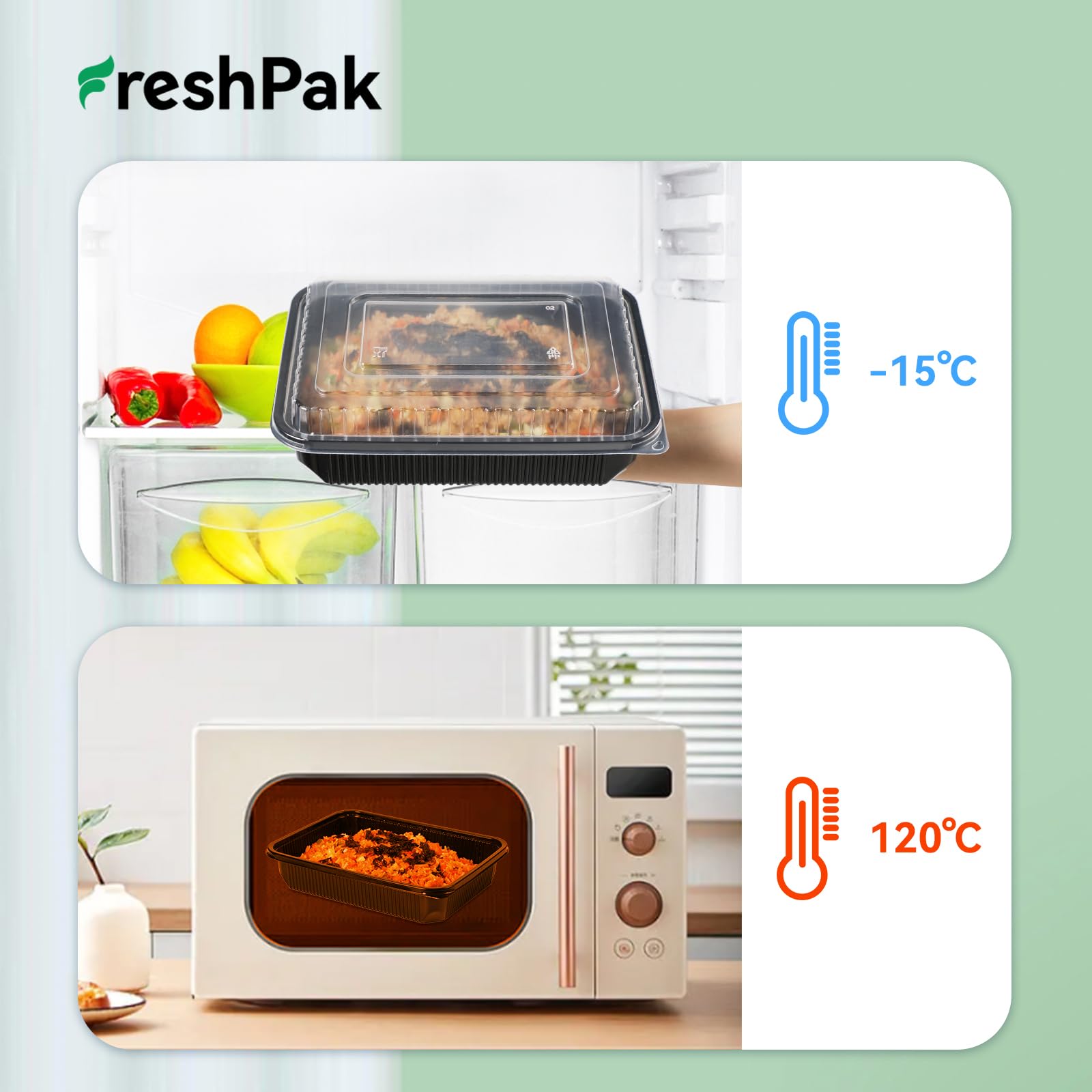 FreshPak 47oz container supports precise portion control for meals and leftovers.