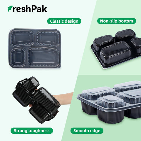 FRESHPAK dishwasher-safe bases provide durability for 10+ reuses.
