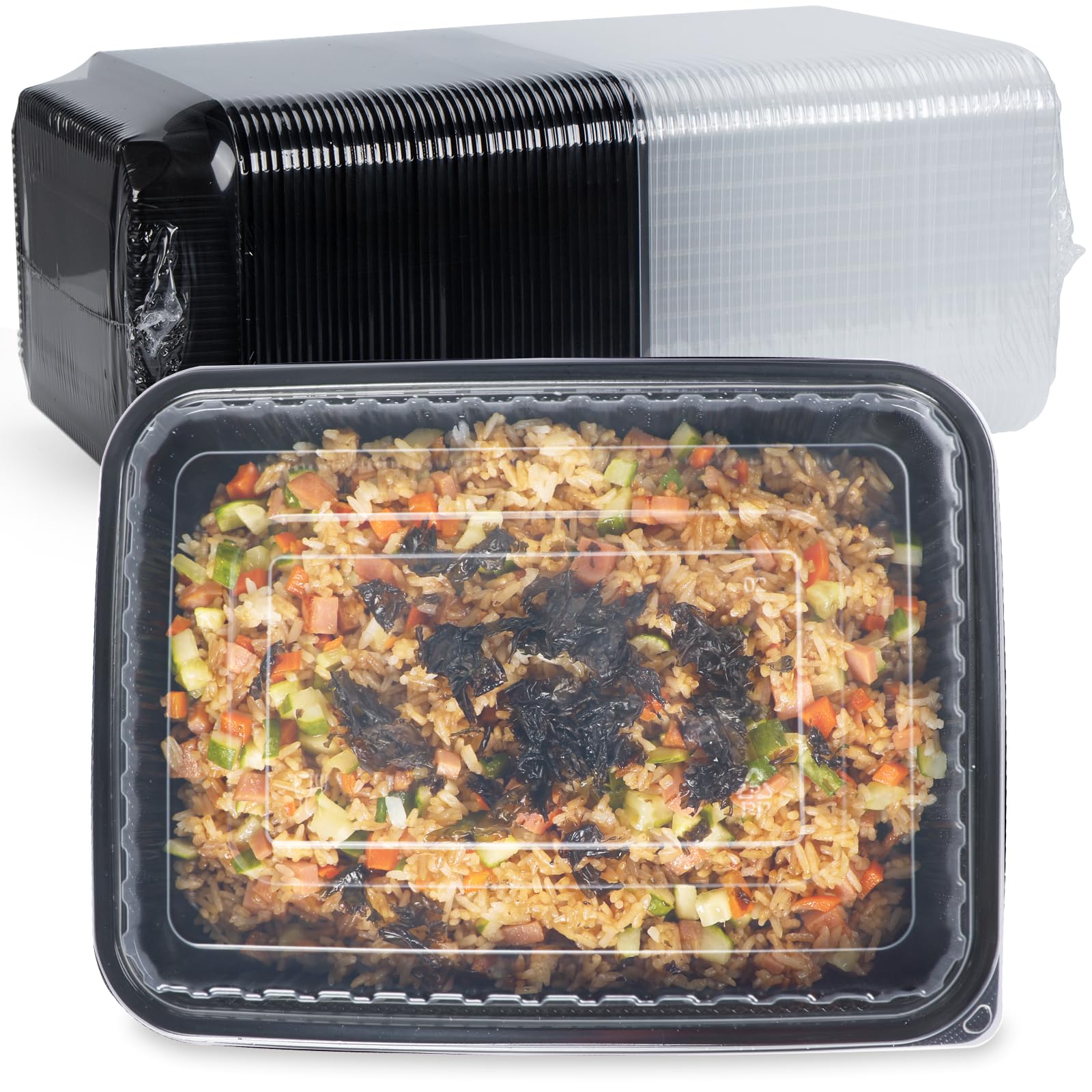 FreshPak 47oz meal prep container set with airtight shrink wrap ensures hygienic delivery.