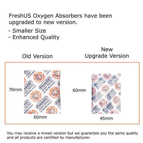 FreshUs oxygen absorber in a Mylar bag ready to extend shelf life.
