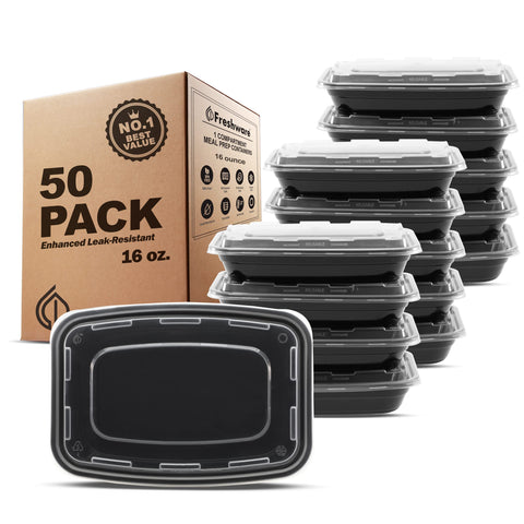 Freshware 50-pack meal prep container for organized portion-controlled lunches.