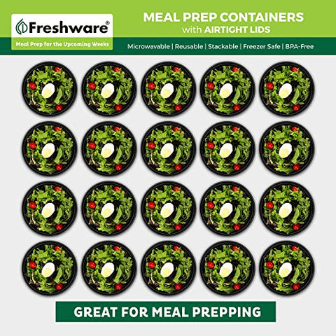 Freshware airtight lids provide secure, spill-free meal prep.