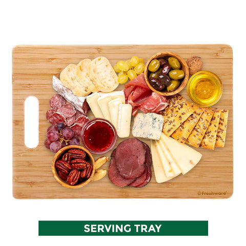 Freshware board features hanging hole for easy kitchen storage