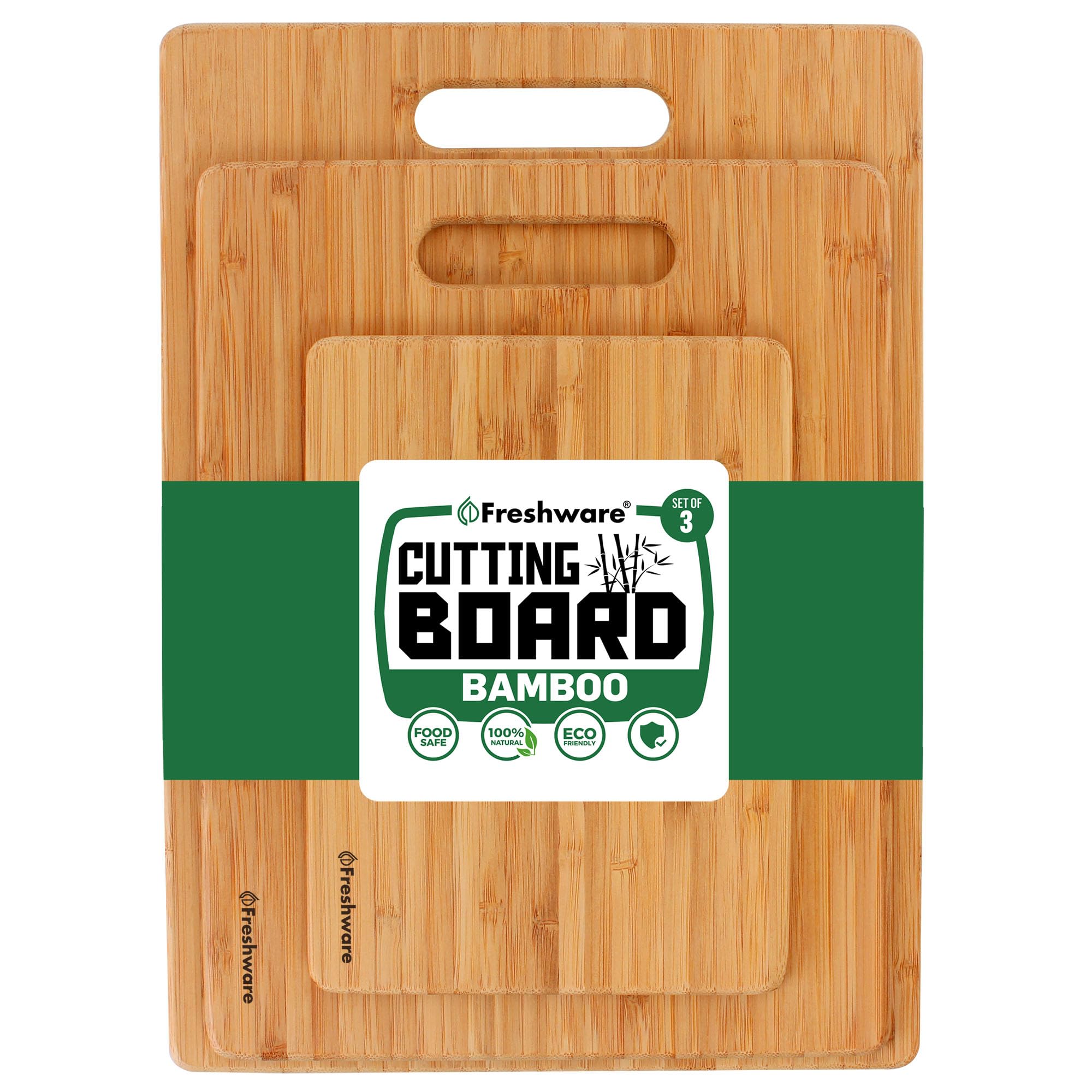 Freshware bamboo cutting board set large board ideal for meats and vegetables prep