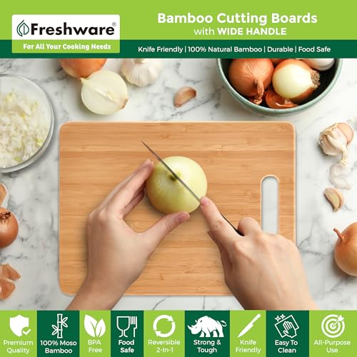 Freshware bamboo cutting board set small board handy for garnish and fruit prep