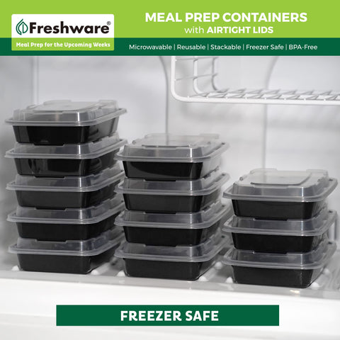 Freshware compact 16 oz container fits into most lunch bags.