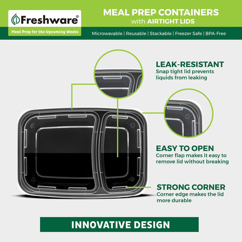 Freshware dishwasher-safe design for easy cleanup after meals.