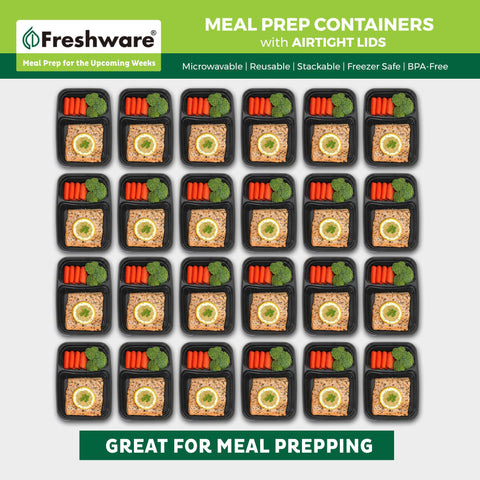 Freshware BPA-free food storage container safe for fridge/freezer.