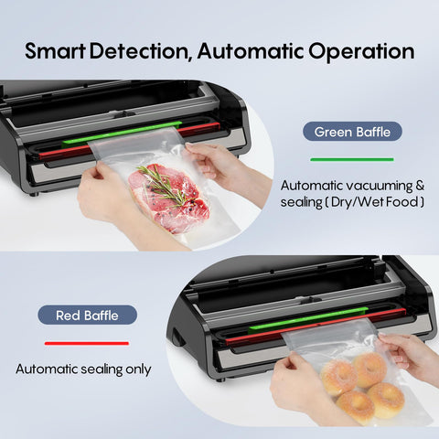 FRESKO Vacuum Sealer pulse mode enables careful sealing of delicate items.