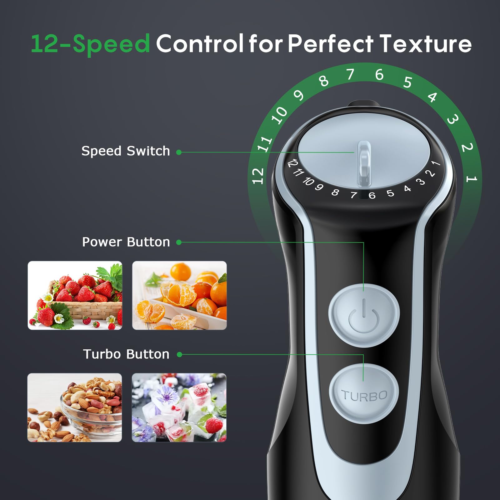 FRESKO immersion blender 500W copper motor delivers quick, even blending