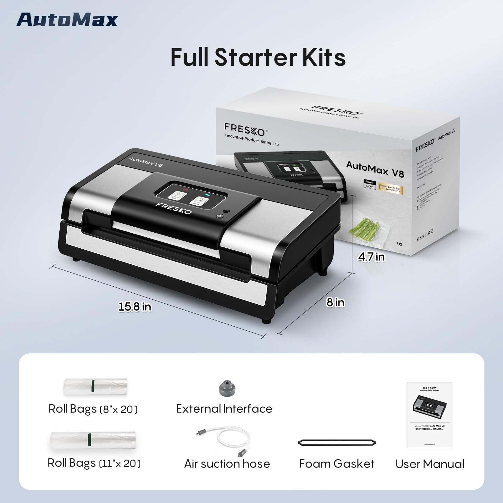FRESKO Starter kit items and rolls ready for immediate use.