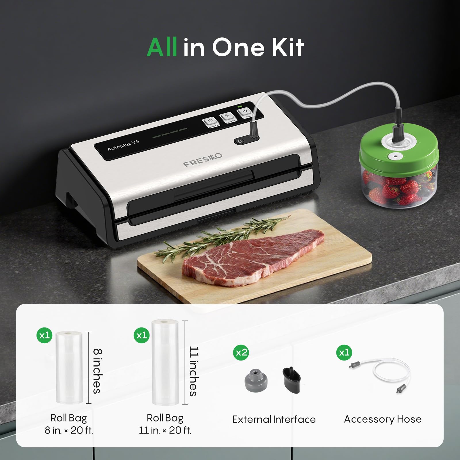 FRESKO vacuum sealer durable construction designed for long-term kitchen use