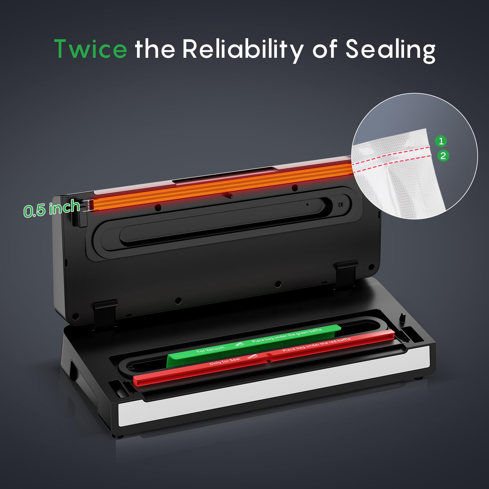 Quiet operation and compact size of the FRESKO sealer in a kitchen setting.