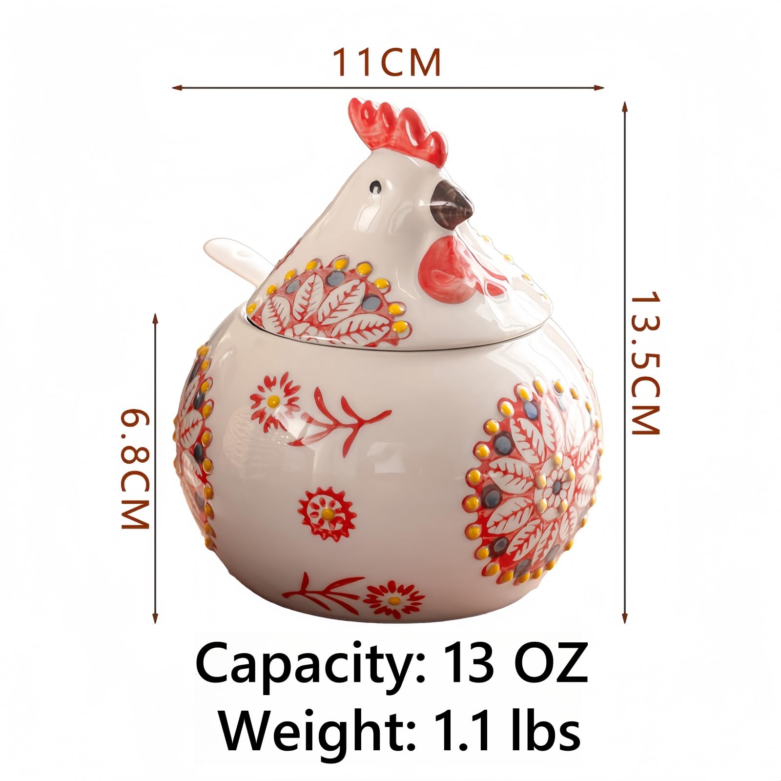 Frezonika 400ml capacity salt cellar ready for salt, sugar, or spices on the counter.