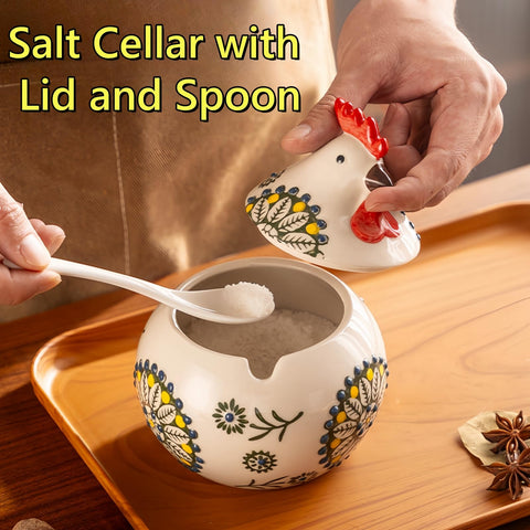 Frezonika ceramic salt dish with underglaze pattern, brightens table decor while staying easy to clean