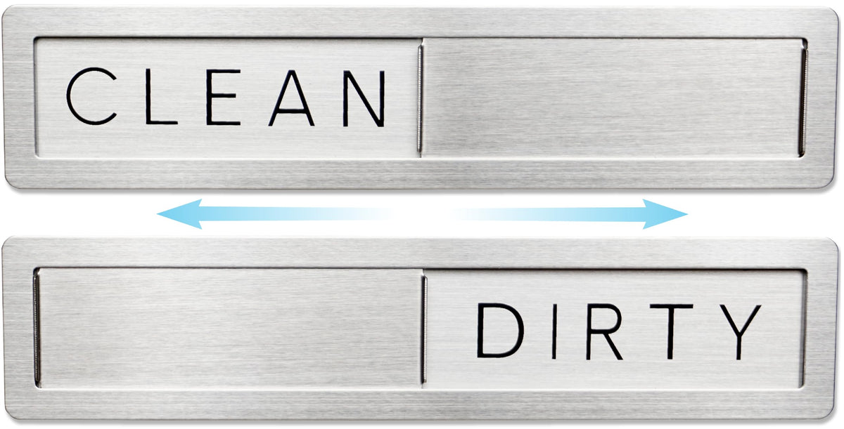 FridayVibez dishwasher magnet front view showing clean/dirty status for organized cycles
