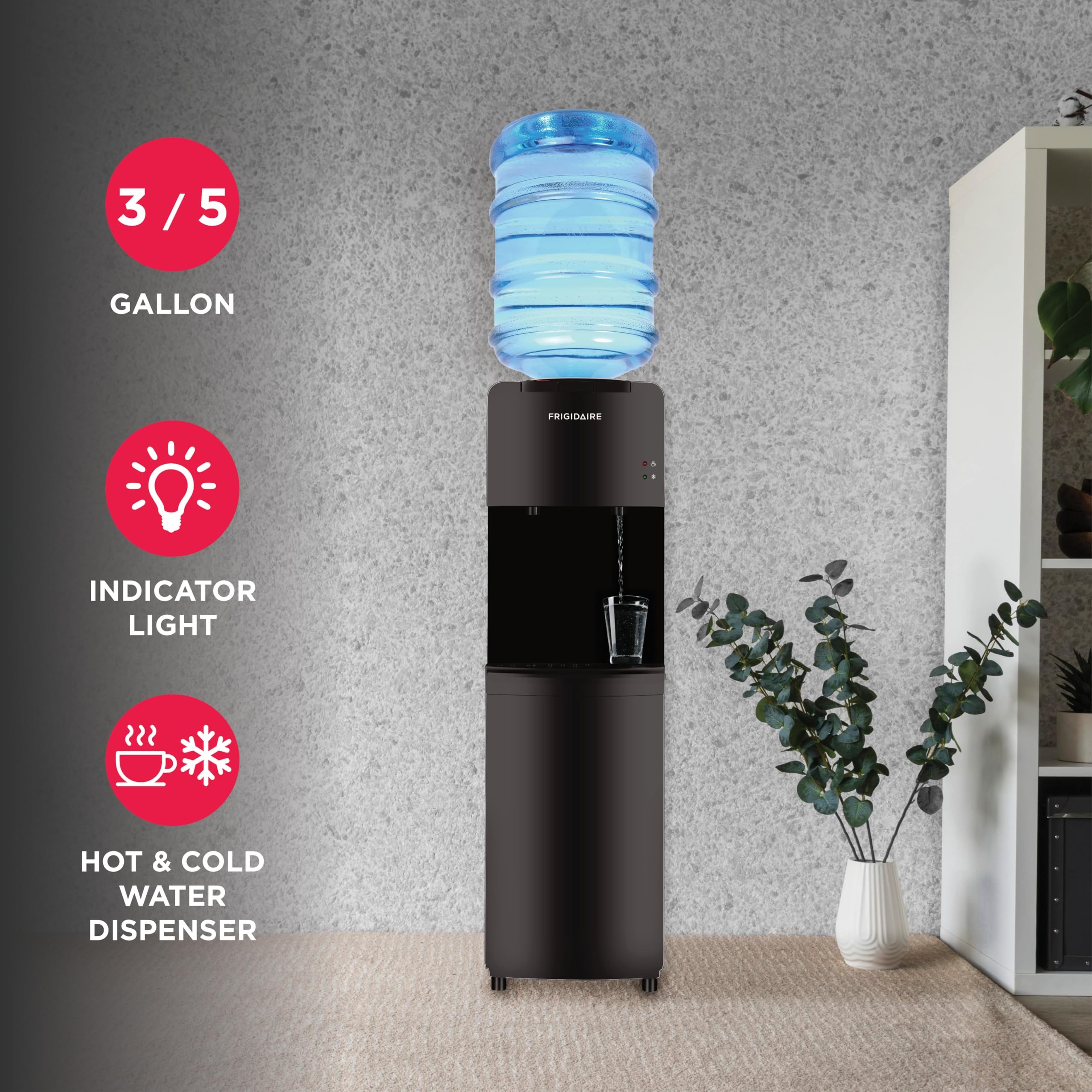 Frigidaire EFWC498 cold-water spigot for refreshing chilled drinks.