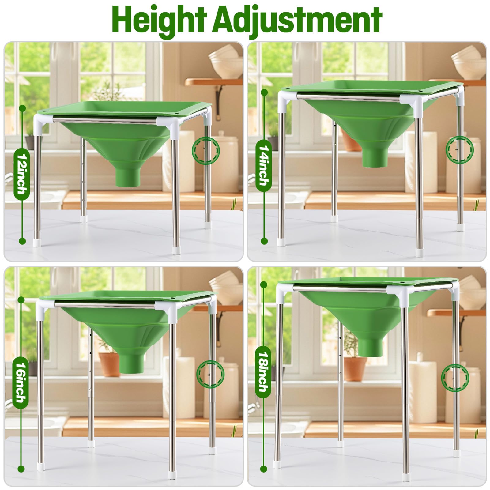 Friheten wide-mouth collapsible funnel saves storage space when not in use.