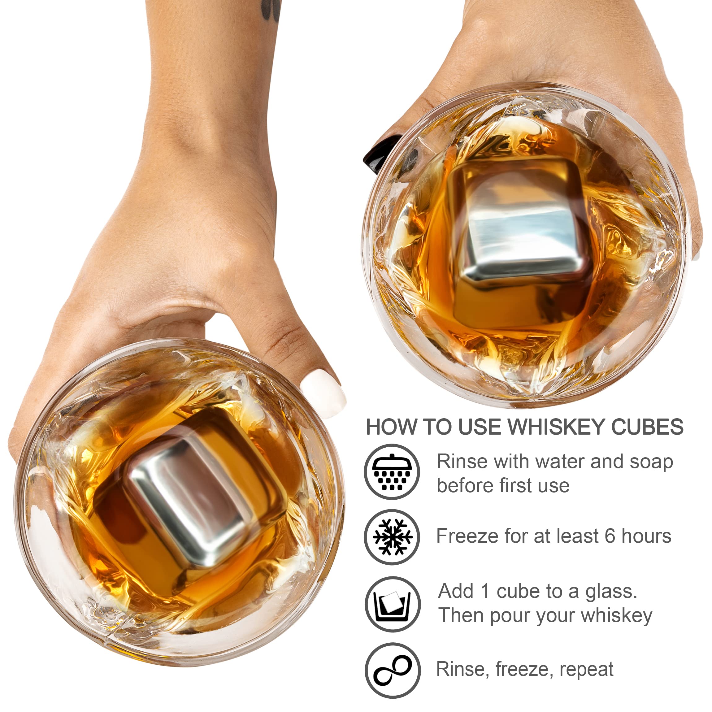 Frolk whisky tongs for easy handling and serving.