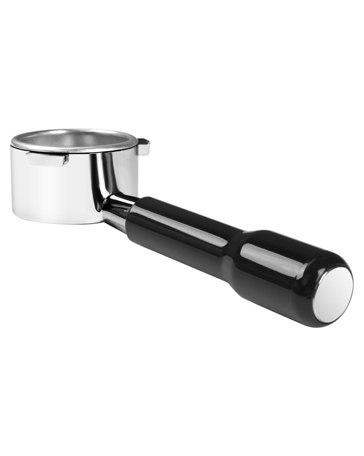 Frossvt portafilter side view highlights crema and extraction consistency.