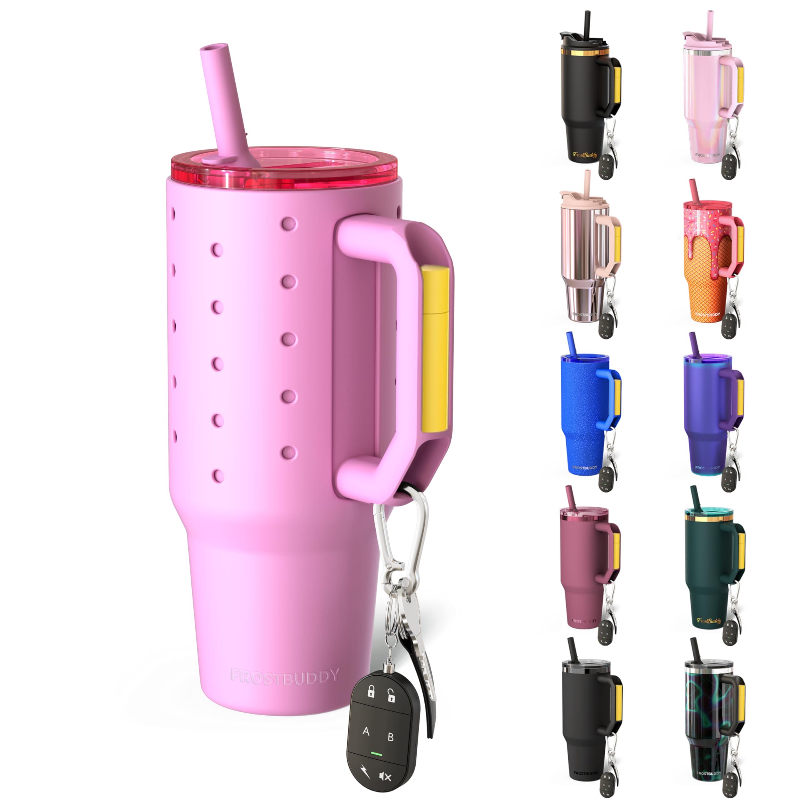 Frost Buddy 40oz tumbler with silicone sleeve for extra grip and protection