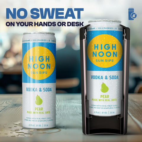 Frost Buddy portable can cooler sitting on a hiking trail.