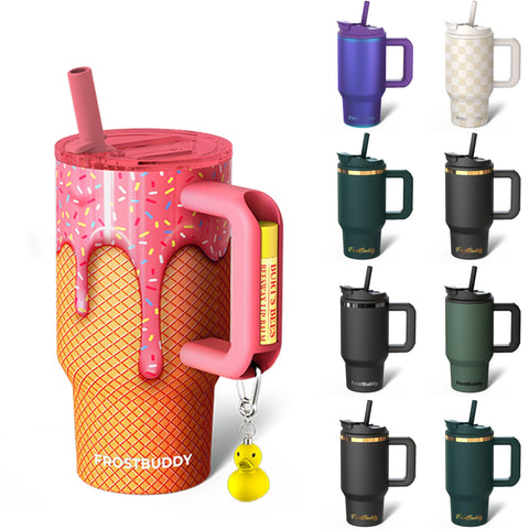 Frost Buddy Thicc Buddy 16oz tumbler front view with double-wall insulation maintains temperature.