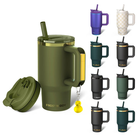 Frost Buddy Thicc Buddy front view keeps beverages at the right temperature on the go.