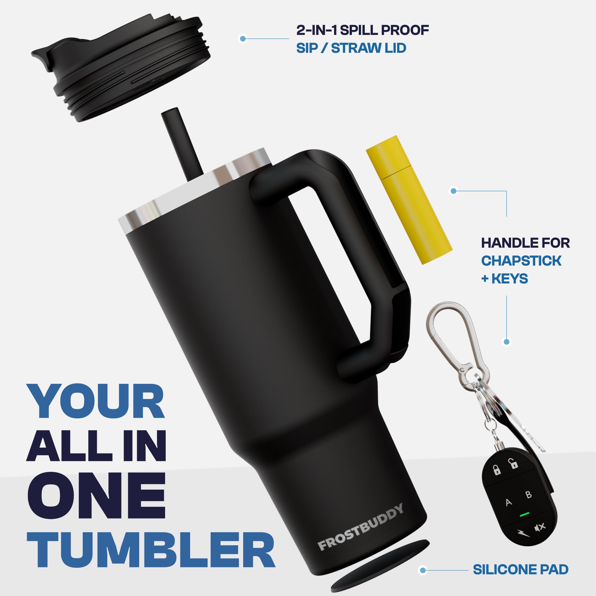 Sturdy 18-8 stainless steel construction keeps drinks pure and reusable.