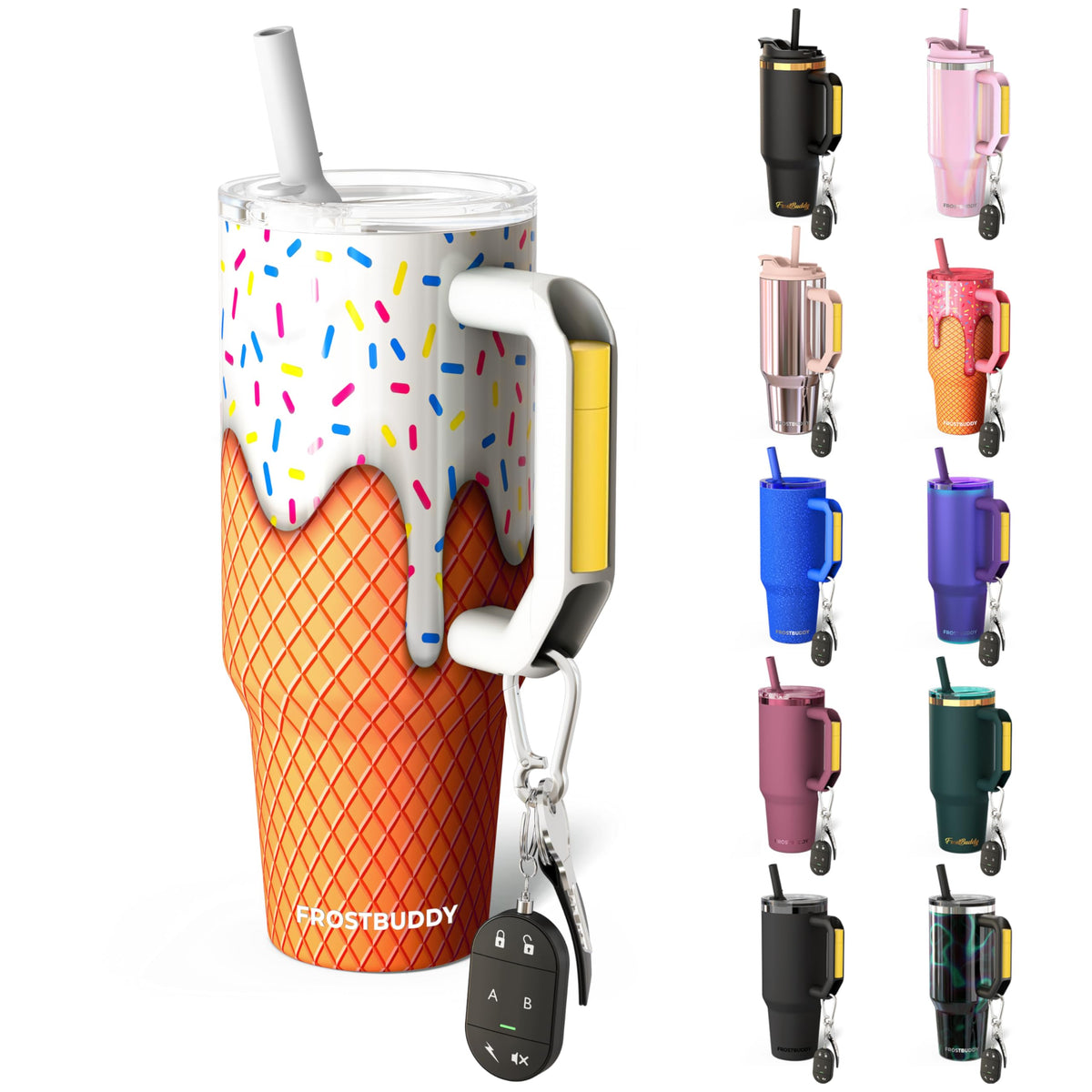 Frost Buddy Thicc Buddy 40 oz bottle with lid for spill-free travel