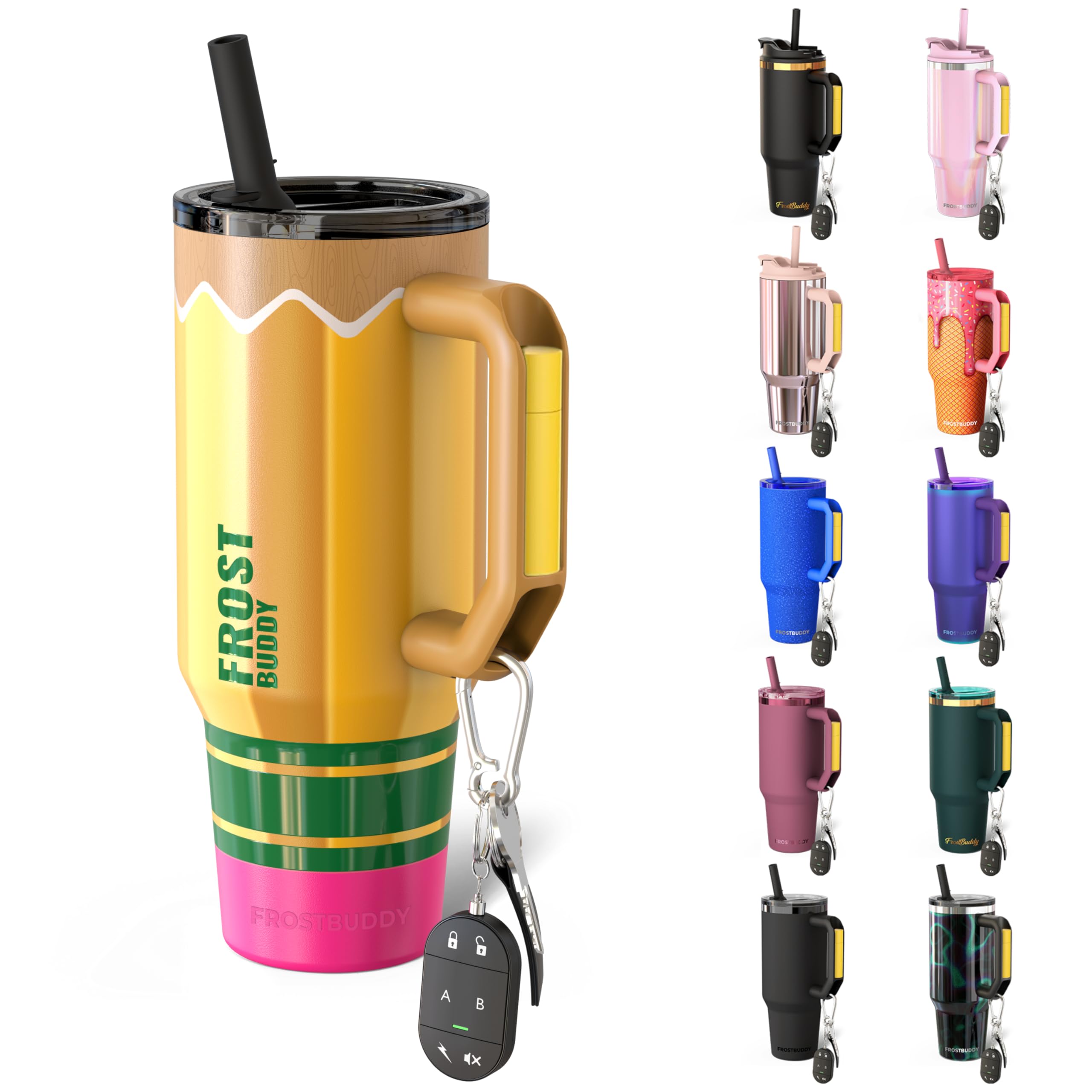Frost Buddy Thicc Buddy 40oz bottle keeps beverages cold during travel