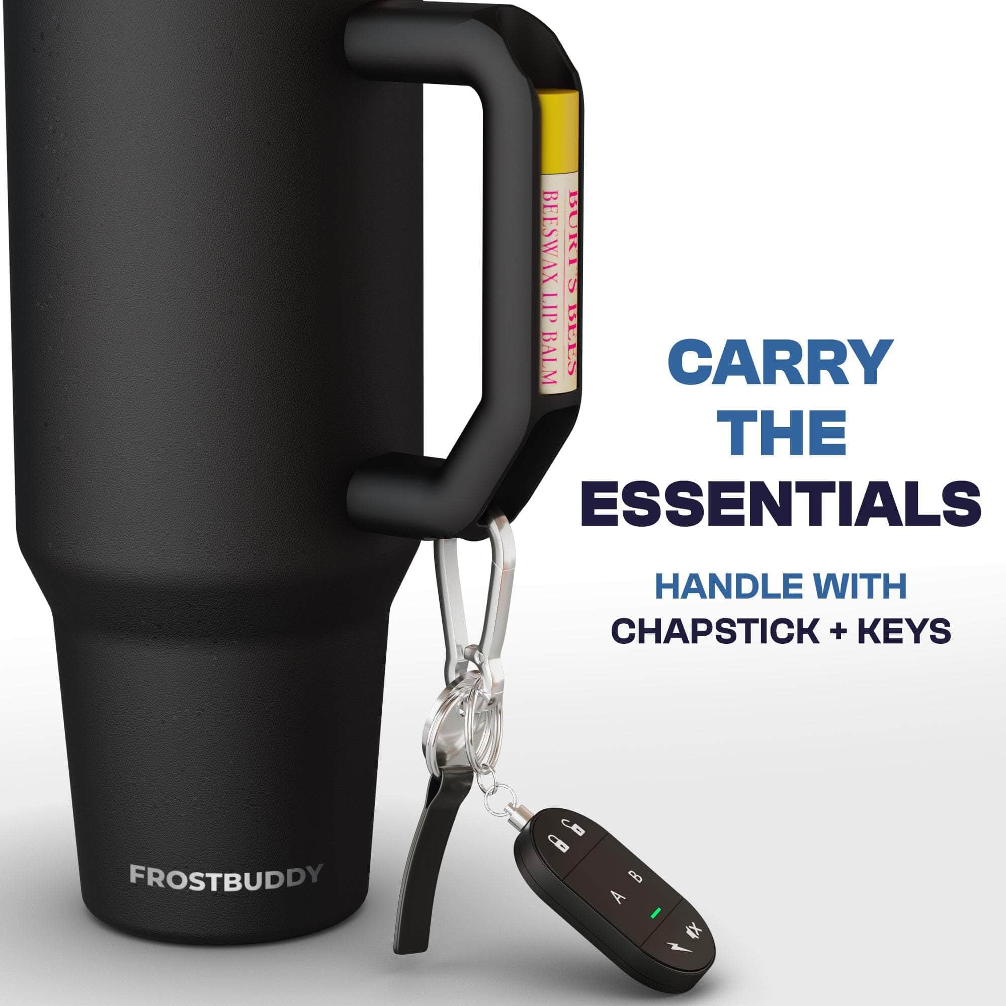 Frost Buddy Thicc Buddy 40oz lid flip demonstrates spill-resistant design for on-the-go.