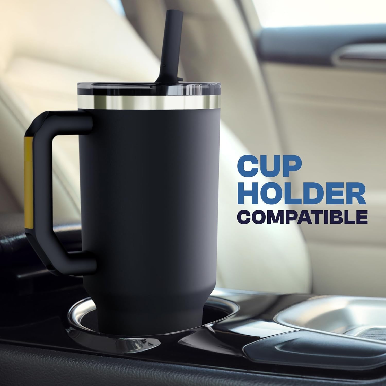 Cupholder-friendly design fits most car, gym, and desk cupholders.