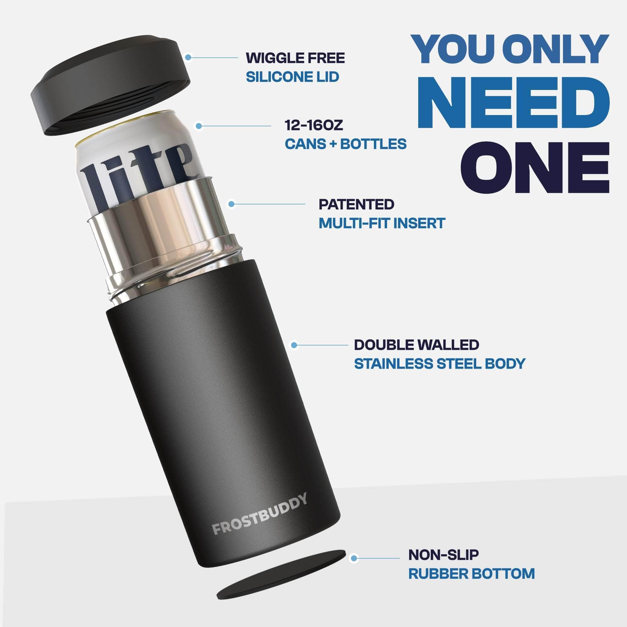 Five-size versatility reduces clutter at parties and barbecues.