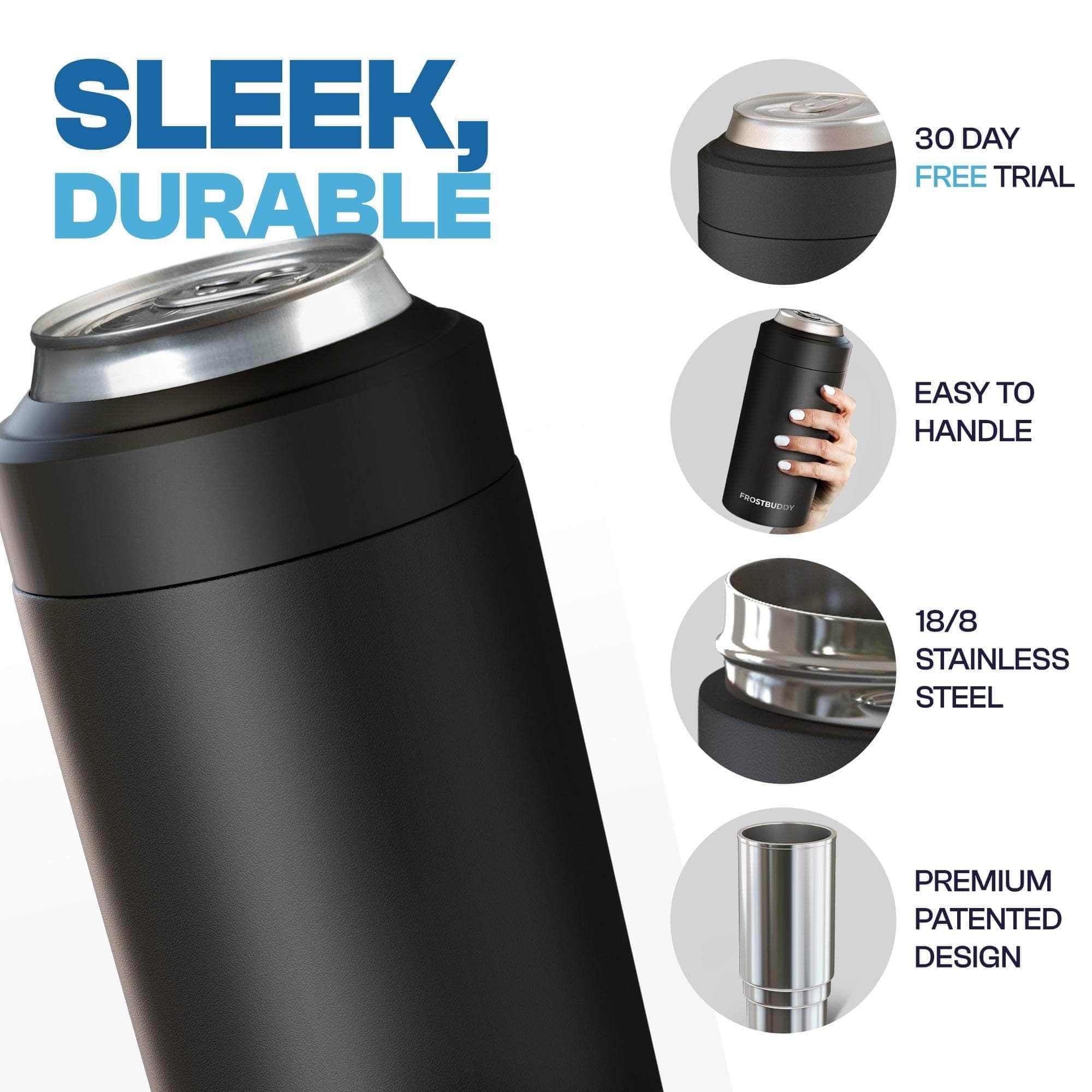 Sleek Frost Buddy design emphasizes light weight and table-ready style