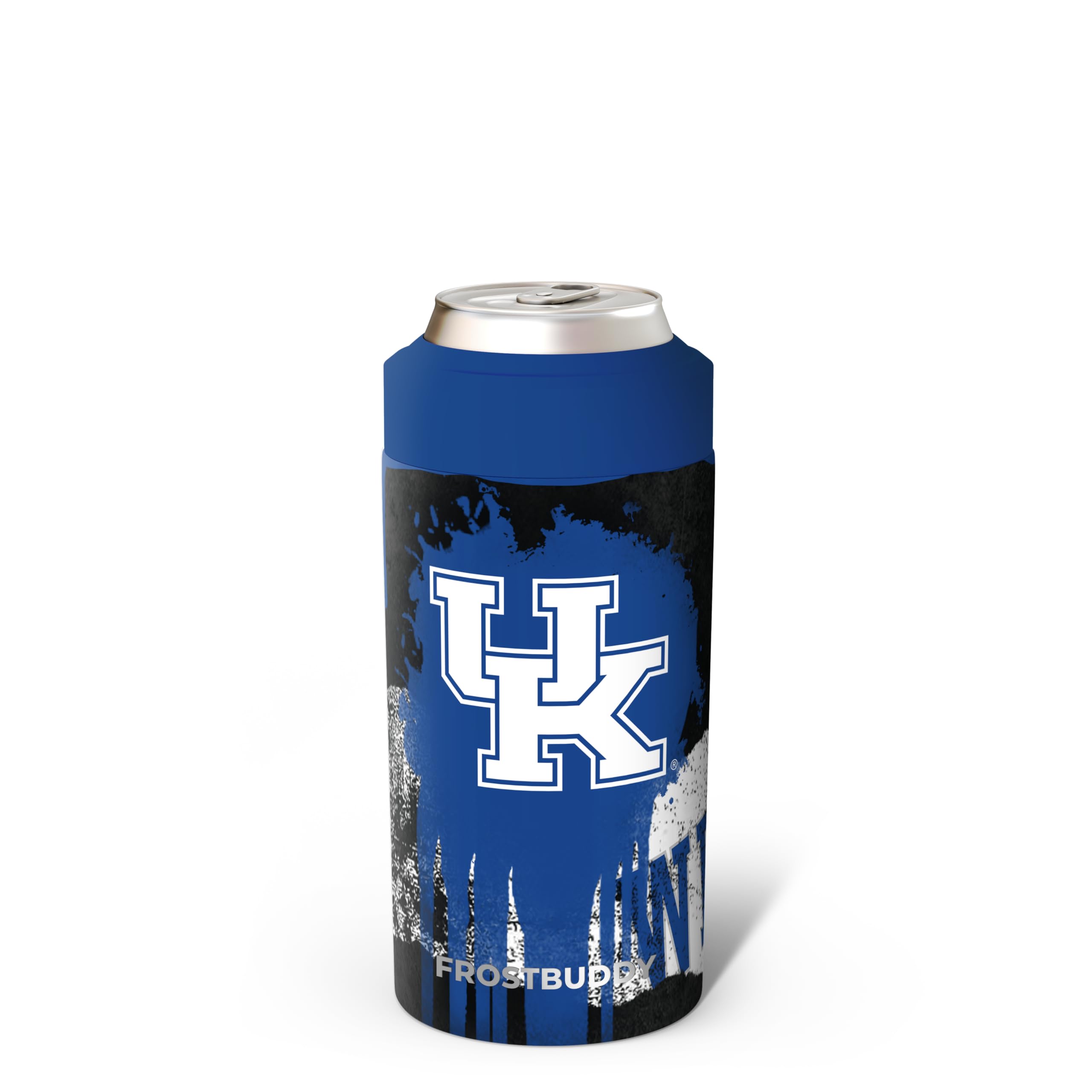 Frost Buddy universal cooler for 12oz slim cans keeps drinks cold on the go.