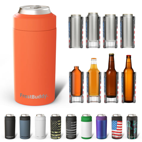 Frost Buddy universal can cooler keeps 12oz slim cans cold on the go.