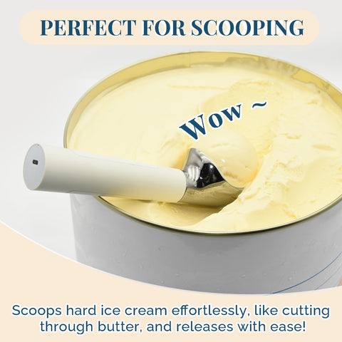 FrostJoy ergonomic handle provides a secure, non-slip grip during scooping