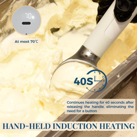 FrostJoy rechargeable ice cream scoop charging via USB for cordless dessert prep