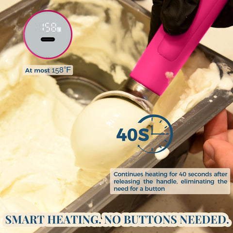 FrostJoy USB rechargeable scoop ready for cordless dessert use